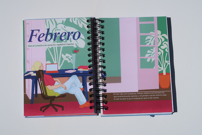 Diseño ilustrado para agenda motivacional